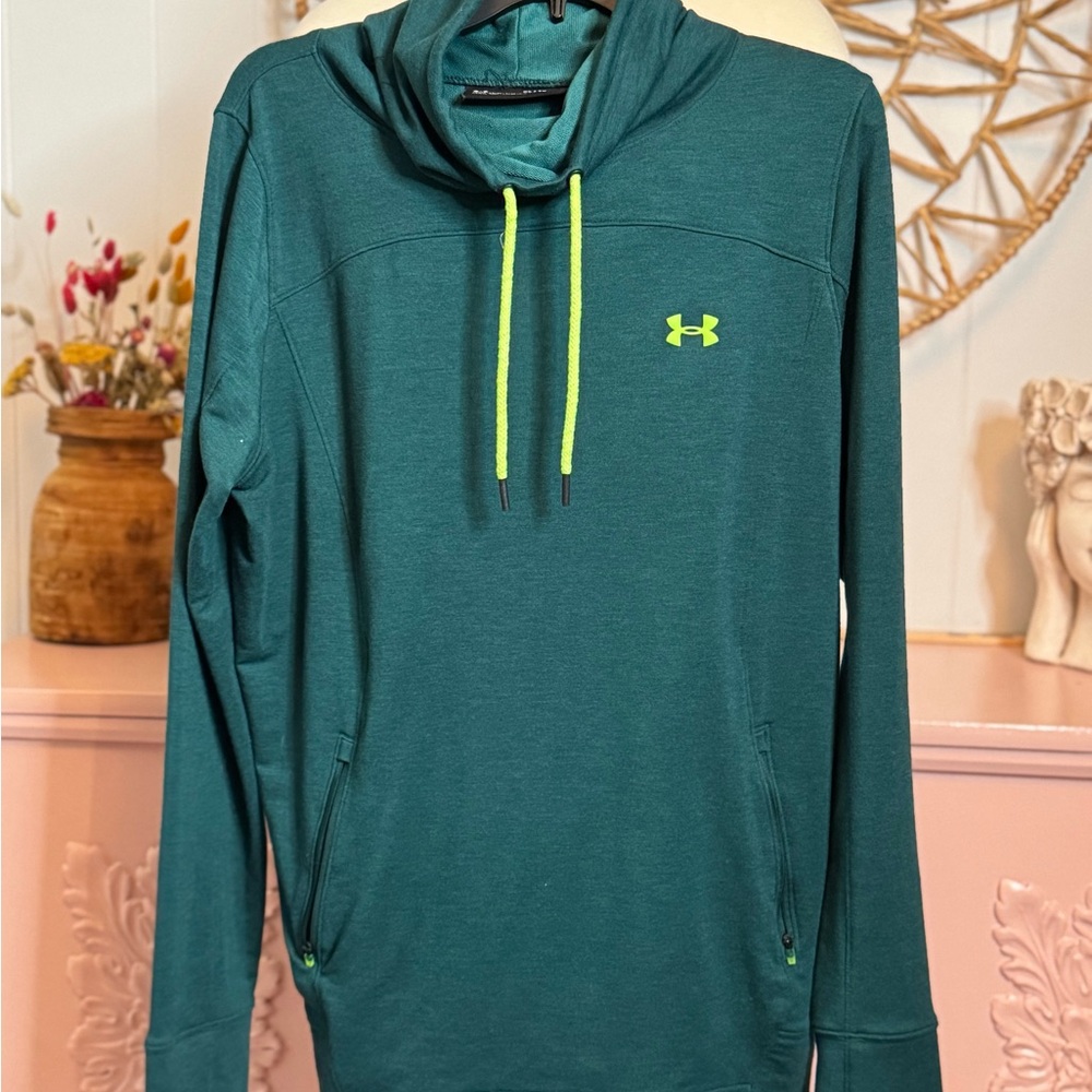 Women’s XL‎  Under Armour Teal Hoodie with Neon Accents